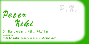 peter niki business card